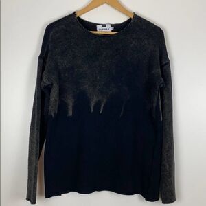 Topman Black Brown Wash Look Crew Neck Sweater XXS